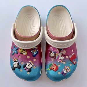 Multi-Color Glitter Crocs Junior size 6 Women’s 7